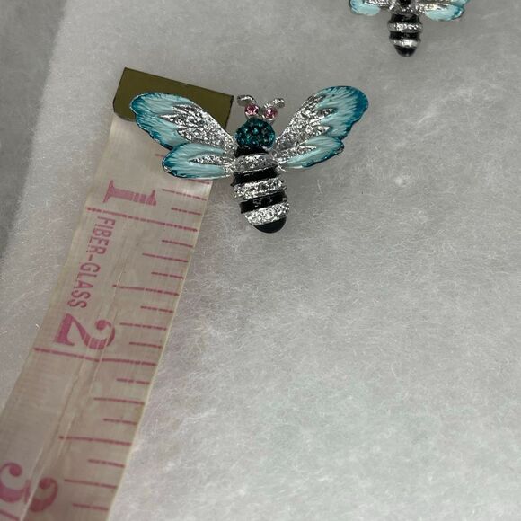 Vintage scatter bee brooches enamel set of 2 - Picture 4 of 7